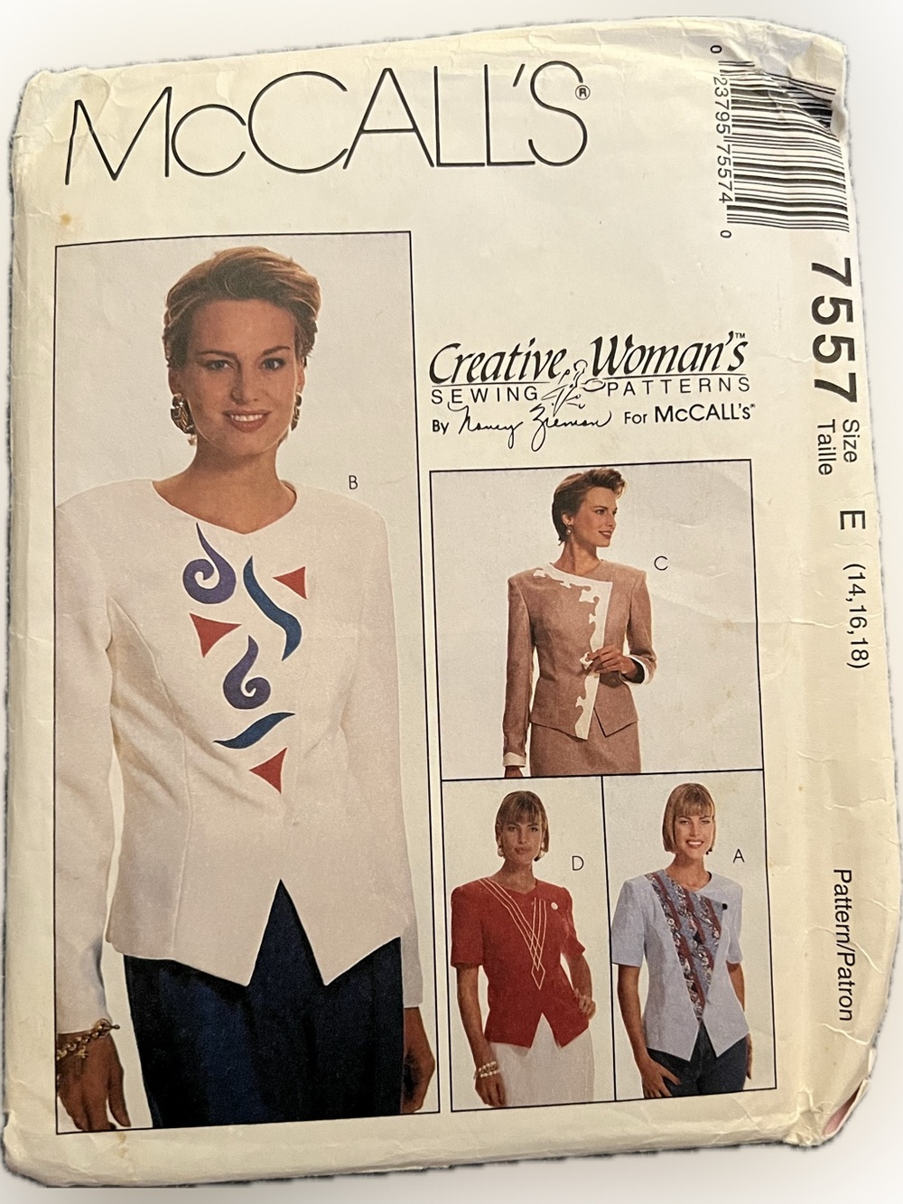 🍄Vintage New McCall’s 7557 Uncut Pattern Lined Unlined Jackets Sewing 14, 16, 18